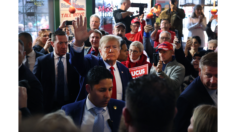 Donald Trump Campaigns For The Republican Presidential Nomination In Iowa