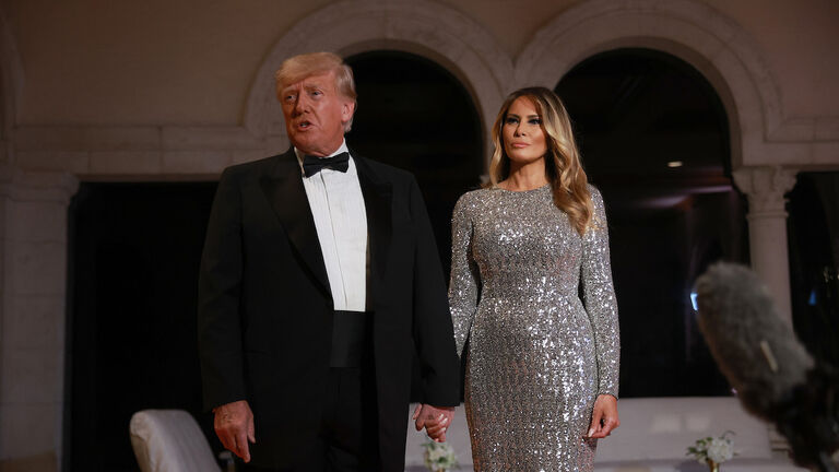 Donald Trump Addresses The Press On New Years Eve At Mar-A-Lago Mansion