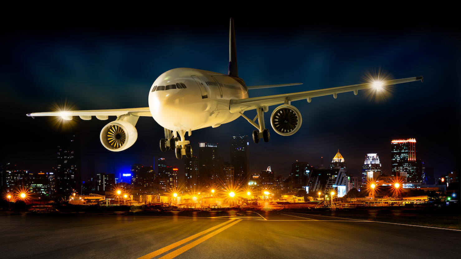 Landing airplane