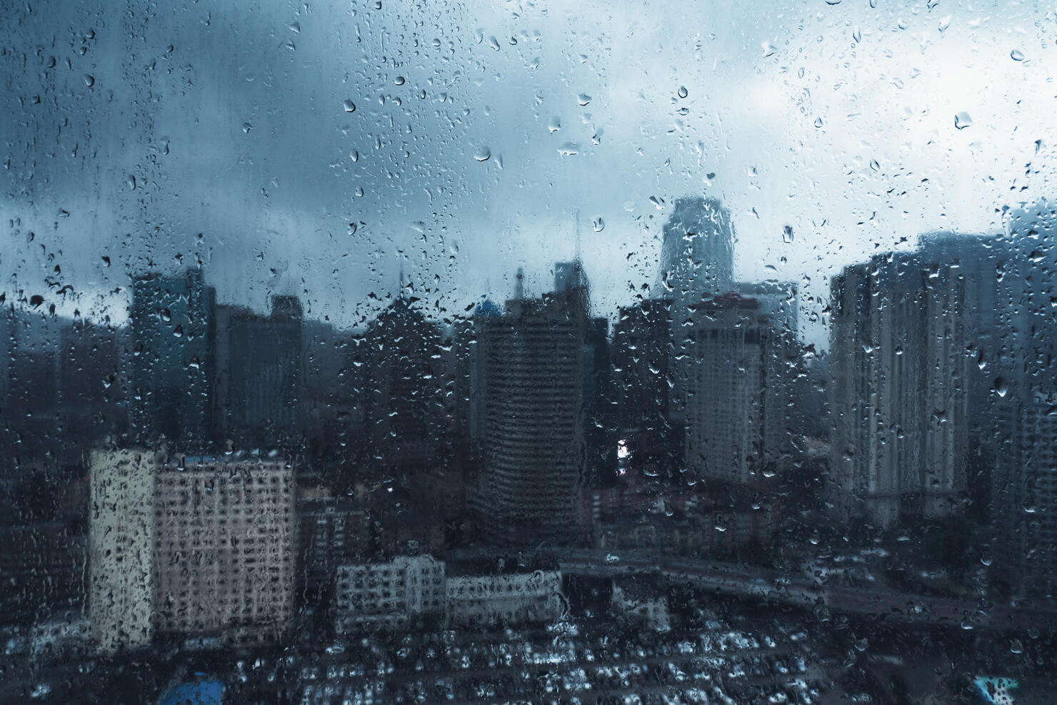 Raindrops on window