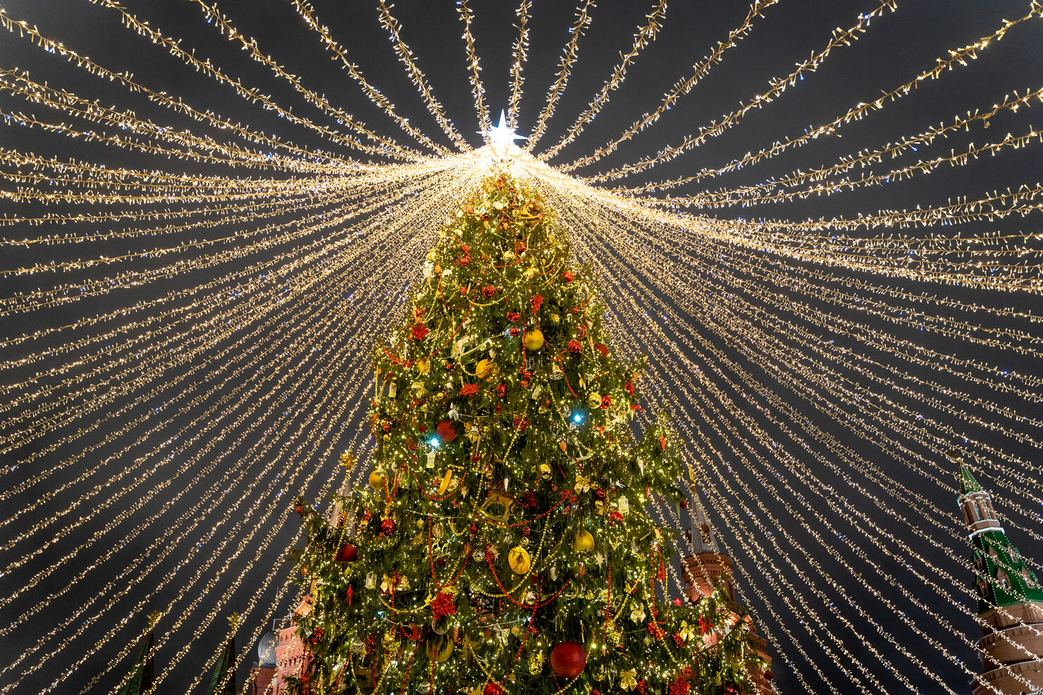 New Year & Christmas decorations in Moscow, Russia