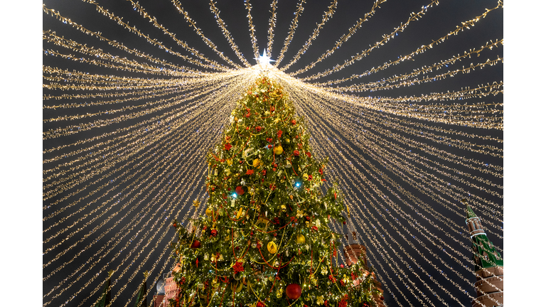 New Year & Christmas decorations in Moscow, Russia