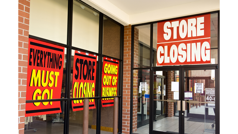 Lots of store closing signs in Windows