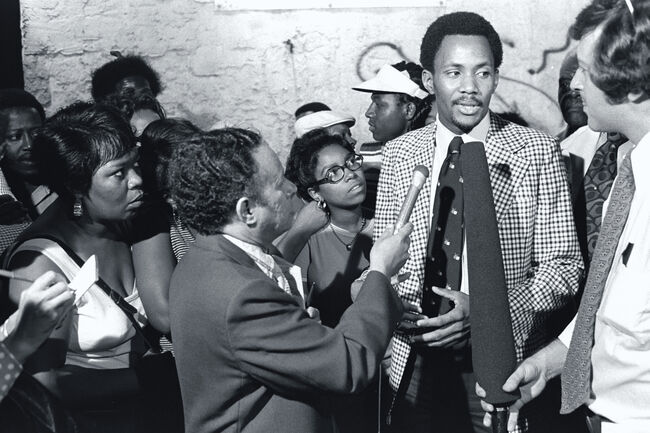 Media Interviewing Frank Wills