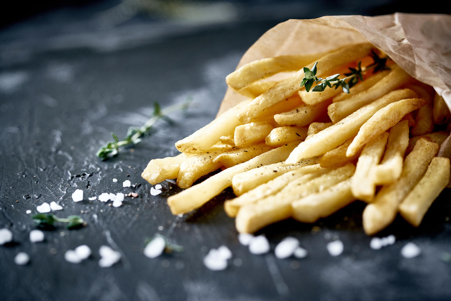 French fries with salt