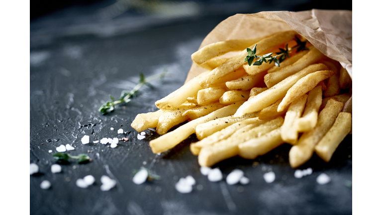French fries with salt