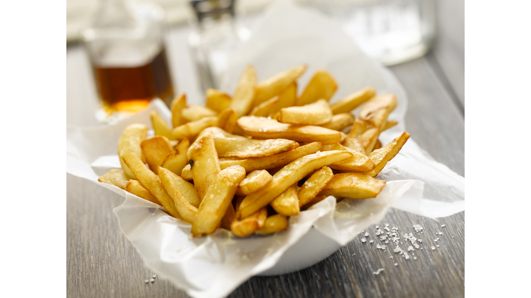 Basket of french fries.