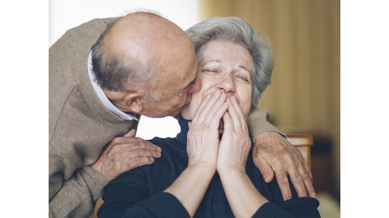 Senior couple having fun