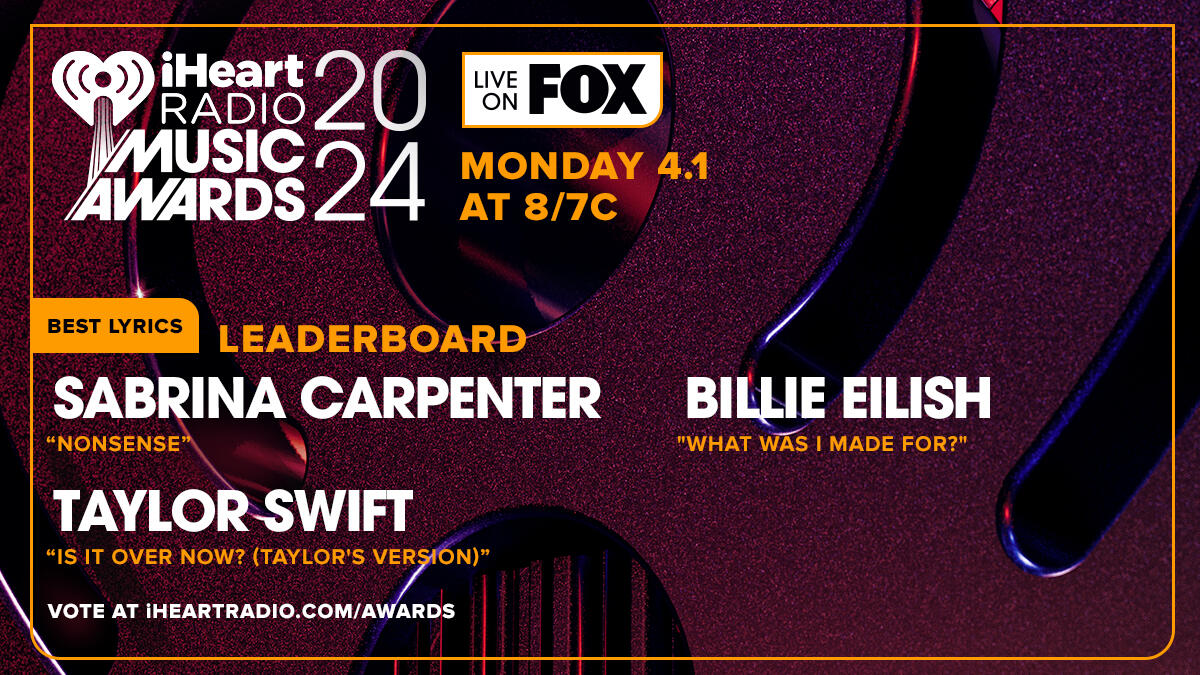 2024 IHeartRadio Music Awards Fan Voted Week One Leaderboards IHeart   65b940ac77ce9c3a3549e9eb