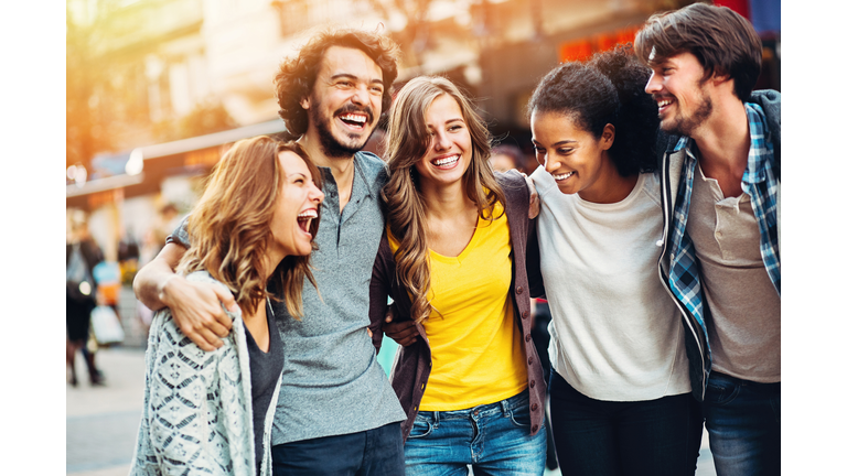 Group of friends on the street
