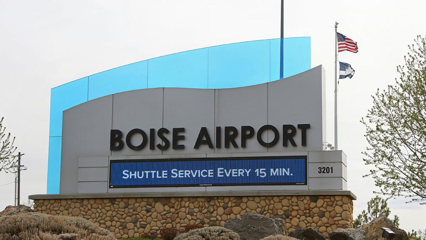 Entry sign to Boise Idaho airport