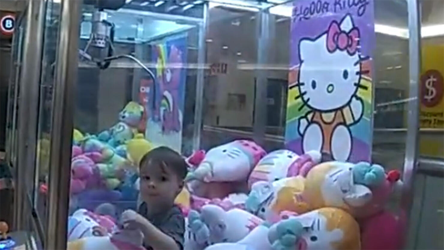 3-year-old boy trapped in a claw machine