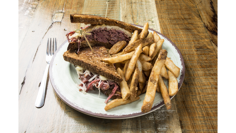 Ruben Sandwich With French Fries