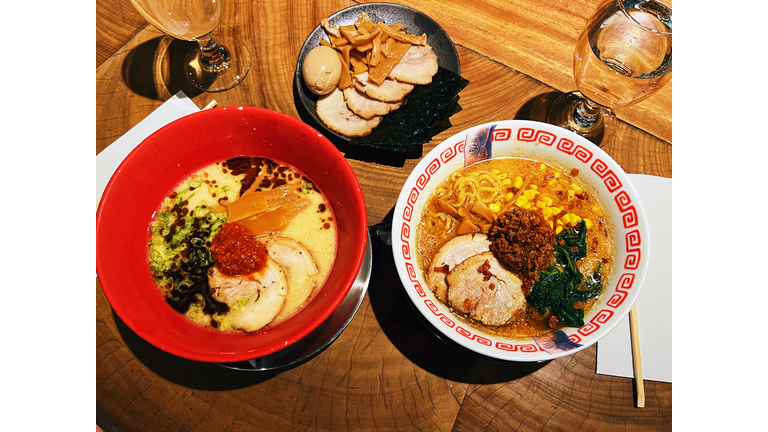 Ramen soup with pork belly served in Japanese restaurant