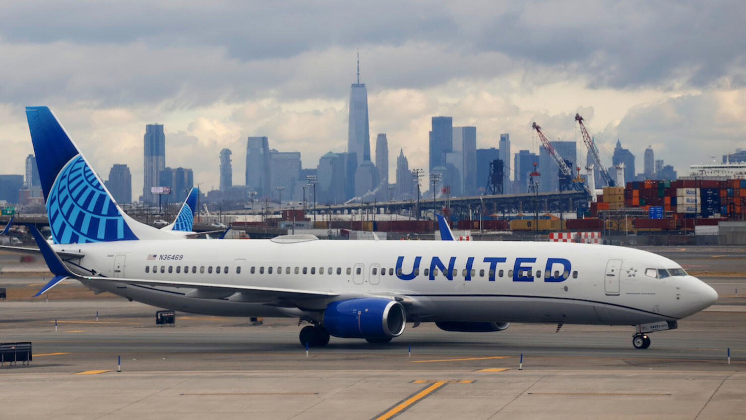 Airplanes at Newark Liberty International Airport in Newark, New Jersey