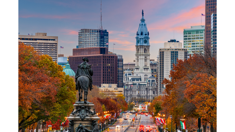 Philadelphia, Pennsylvania, USA Overlooking Benjamin Franklin Parkway