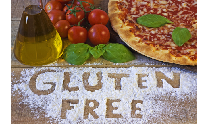 gluten free pizza on background