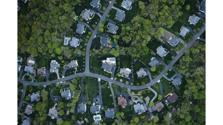 Aerial photography of suburbs, NY