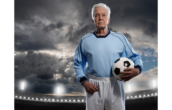 Portrait of a senior male footballer