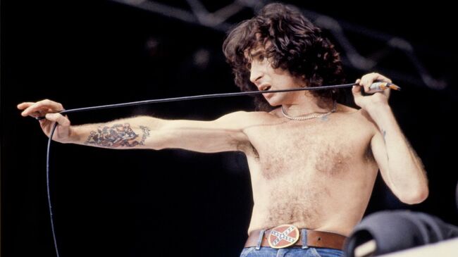 Bon Scott Of AC/DC At Wembley Stadium