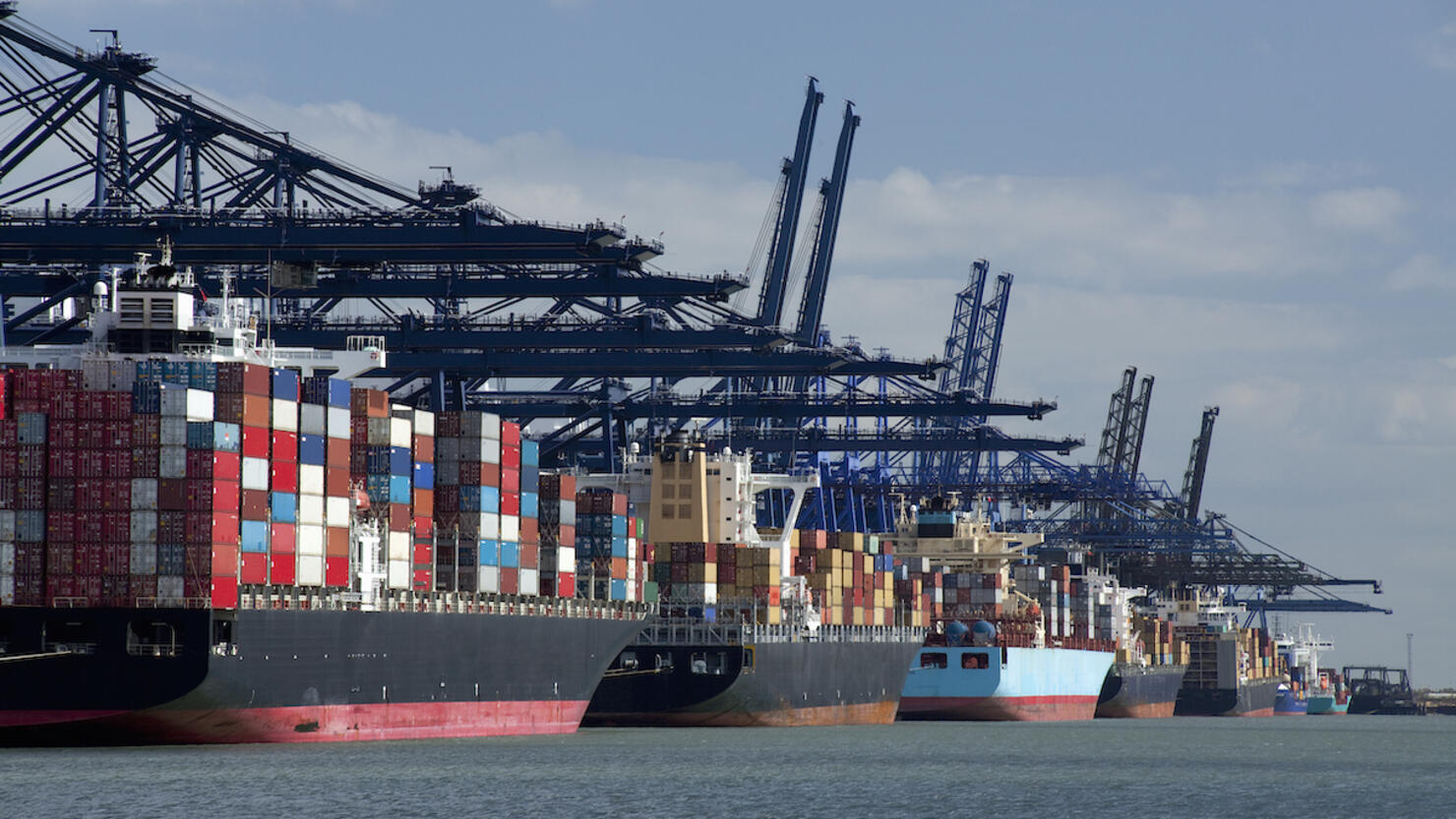 Container ships at dock