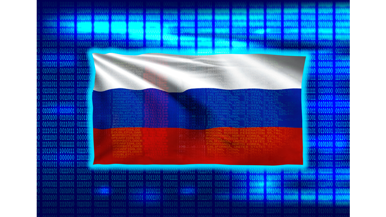 Russia Flag on Binary code 8K Rez