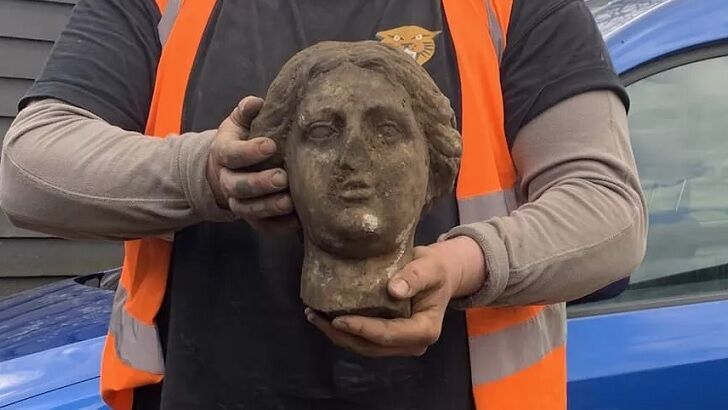 Mysterious Roman Statue Unearthed by Construction Worker in England
