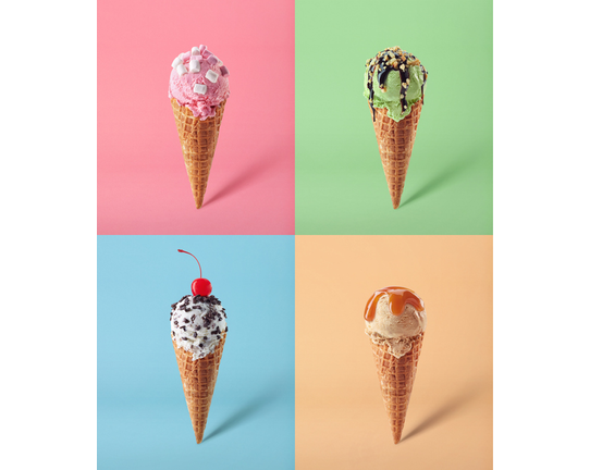 Set of different ice cream