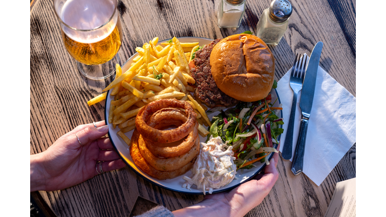 Burger and Fries for Dinner