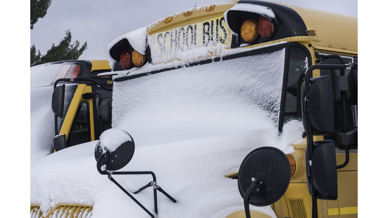 School Closed for Snow Day School Buses