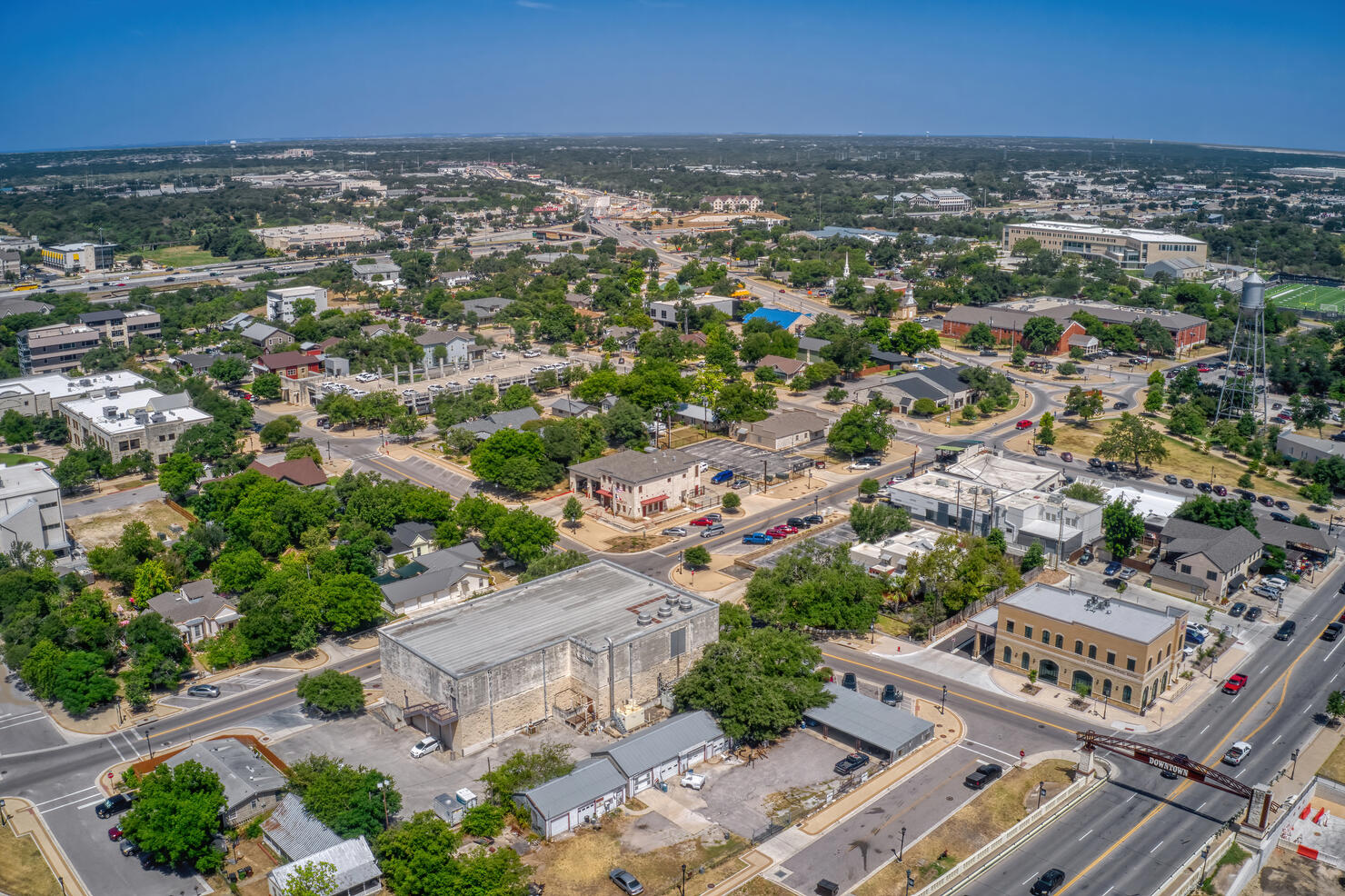 Aerial View of the Austin Suburb of Round Rock, Texas