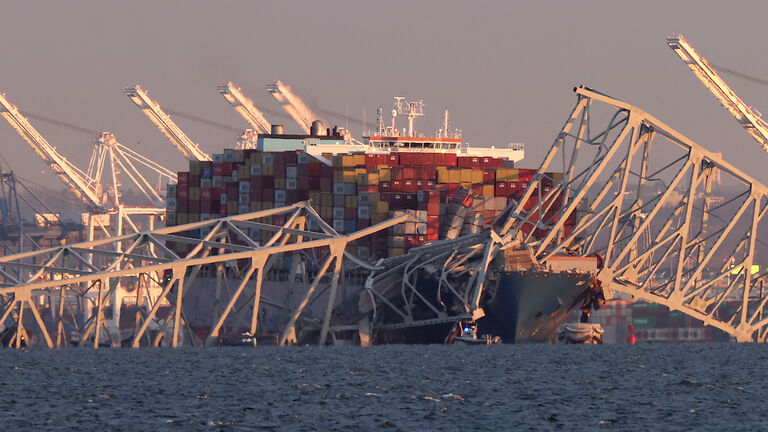 Baltimore's Francis Scott Key Bridge Collapses After Being Struck By Cargo Ship