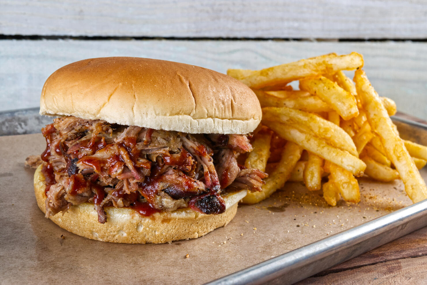Pulled Pork Sandwich And Fries
