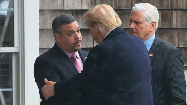 Donald Trump Attends Wake For Fallen NYPD Officer