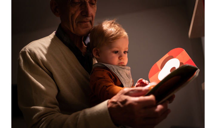 Grandfather enjoying quality time with his little grandchild