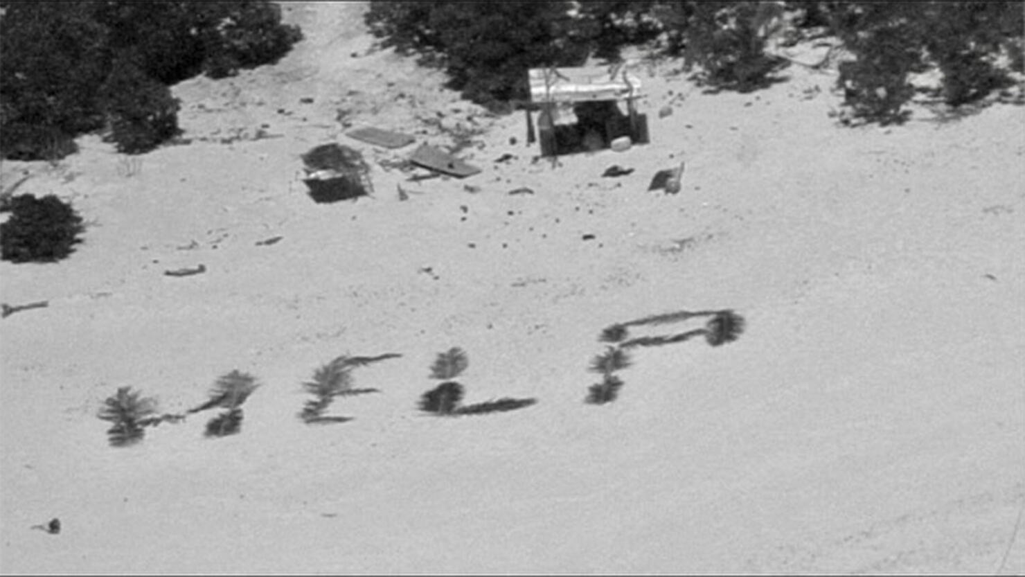 HELP Spelled out on island by stranded fishermen