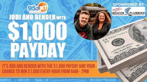 Jodi and Bender with the $1,000 Payday