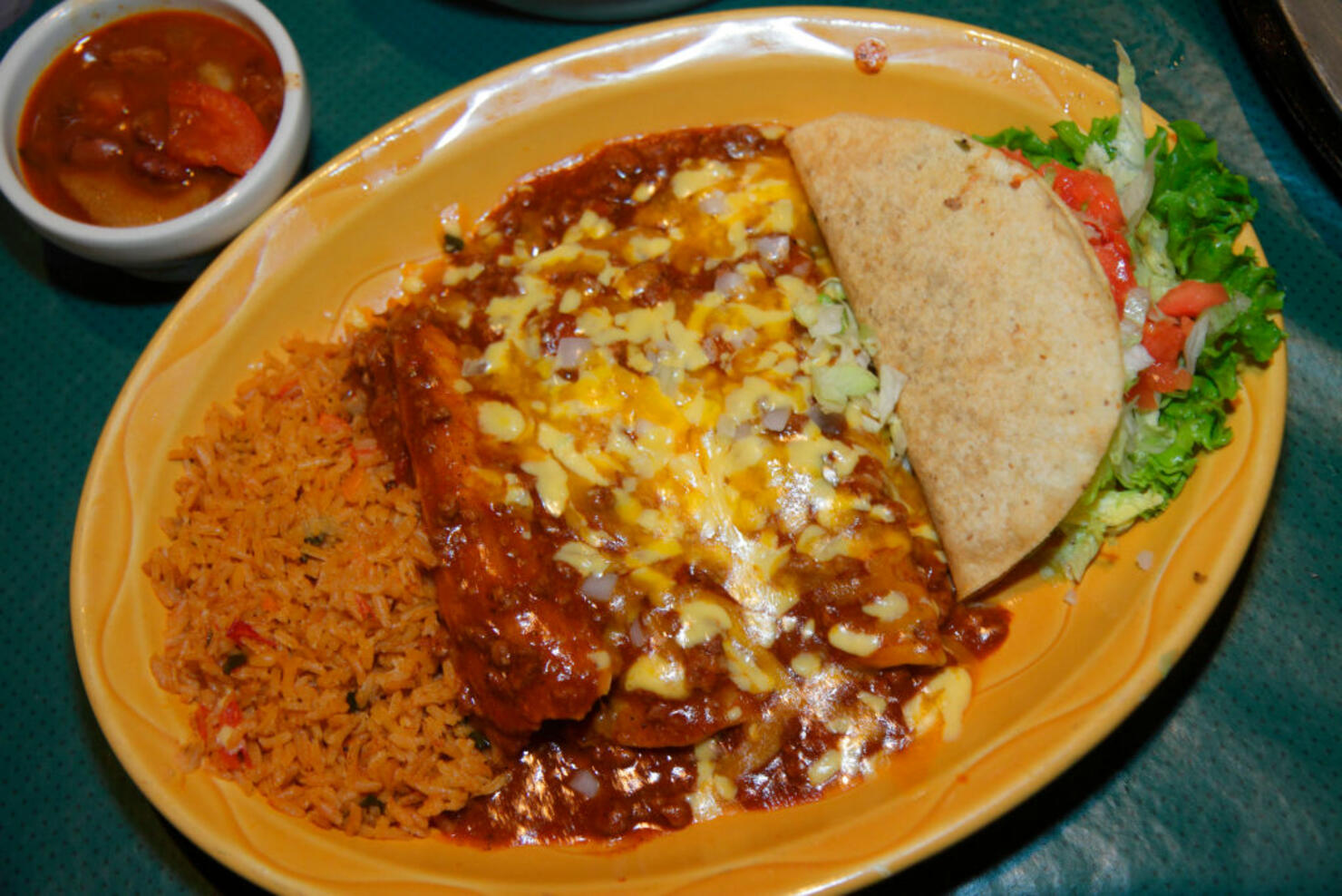 A plate of food from Uncle Julio's Fine Mexican Food.