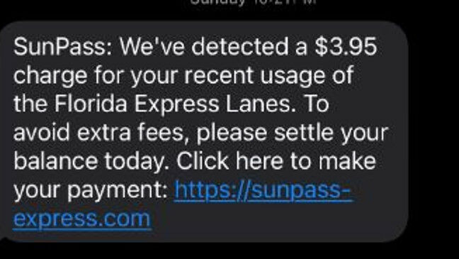 SunPass Scam Text Message