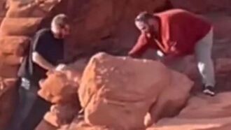 Watch: Pair of Miscreants Filmed Vandalizing Protected Rock Formations in Nevada