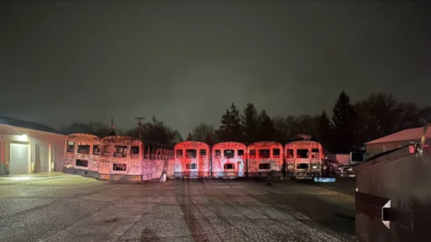 Kelloggsville school district loses six buses in fire, classes called off