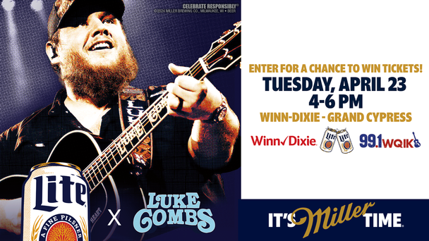 Join WQIK For A Luke Combs Tickets Giveaway- Winn-Dixie At Grand Cypress