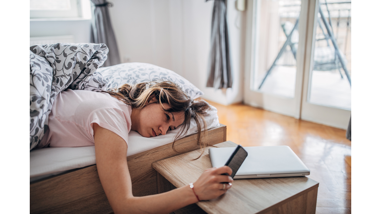 Sleepy young woman