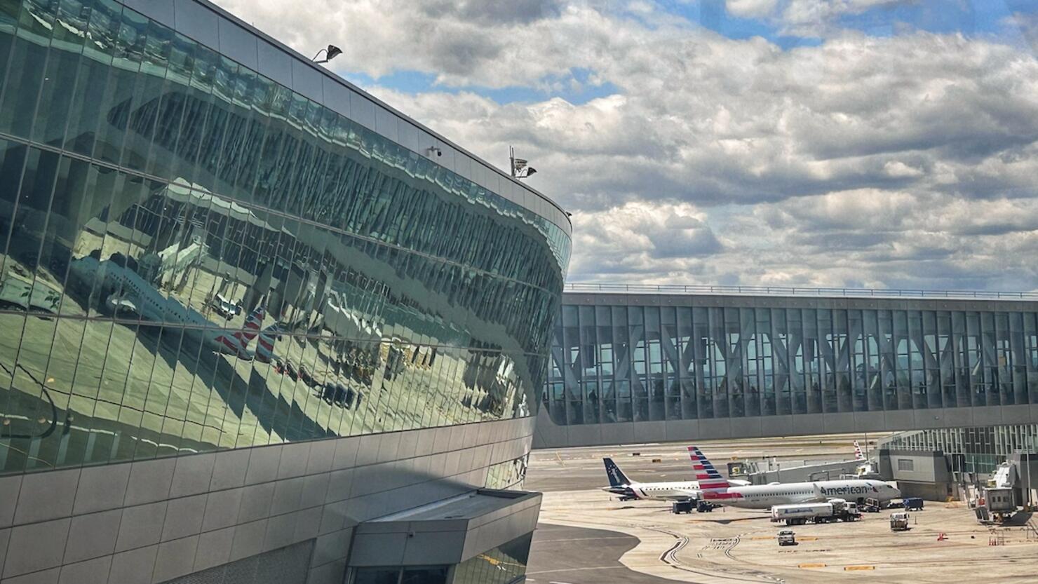 New renovated airport terminal at LaGuardia airport, Queens, New York