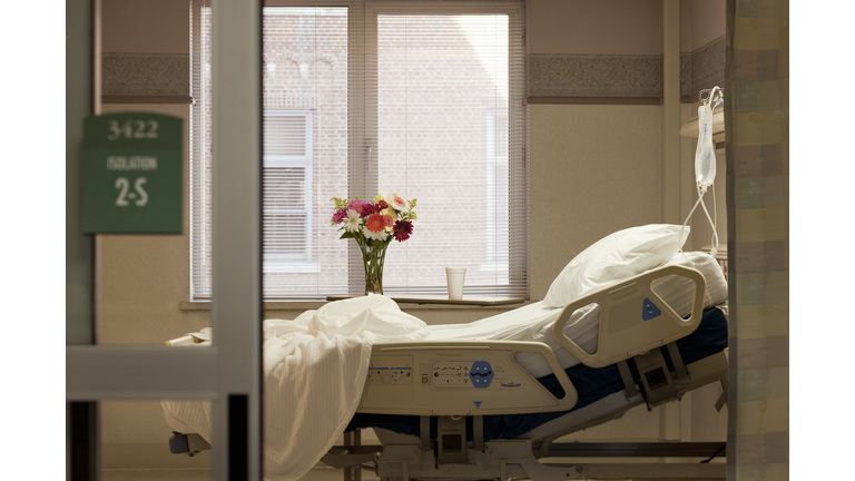Empty hospital bed