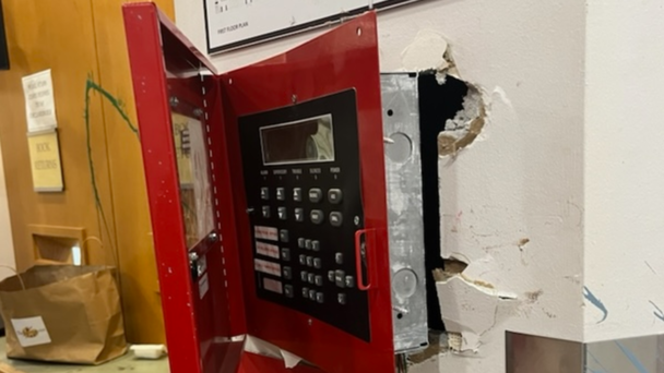 PSU Library Fire Alarm System Damaged