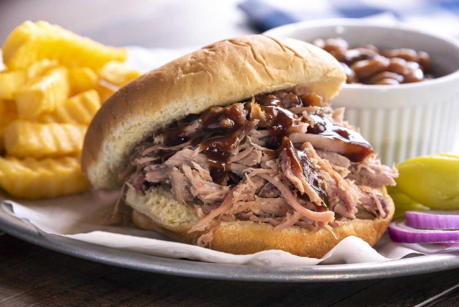 Pulled Pork Sandwich with Sides