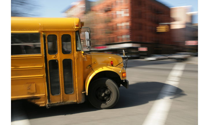 School Bus Motion Blur New York City