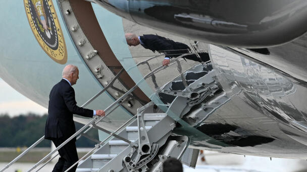 Video:  Biden Carefully Climbs Stairs