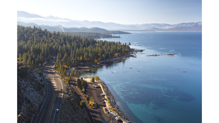 Lake Tahoe east shore autumn morning